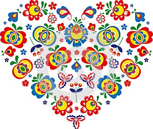 Moravian folklore ornaments folded into a heart shape